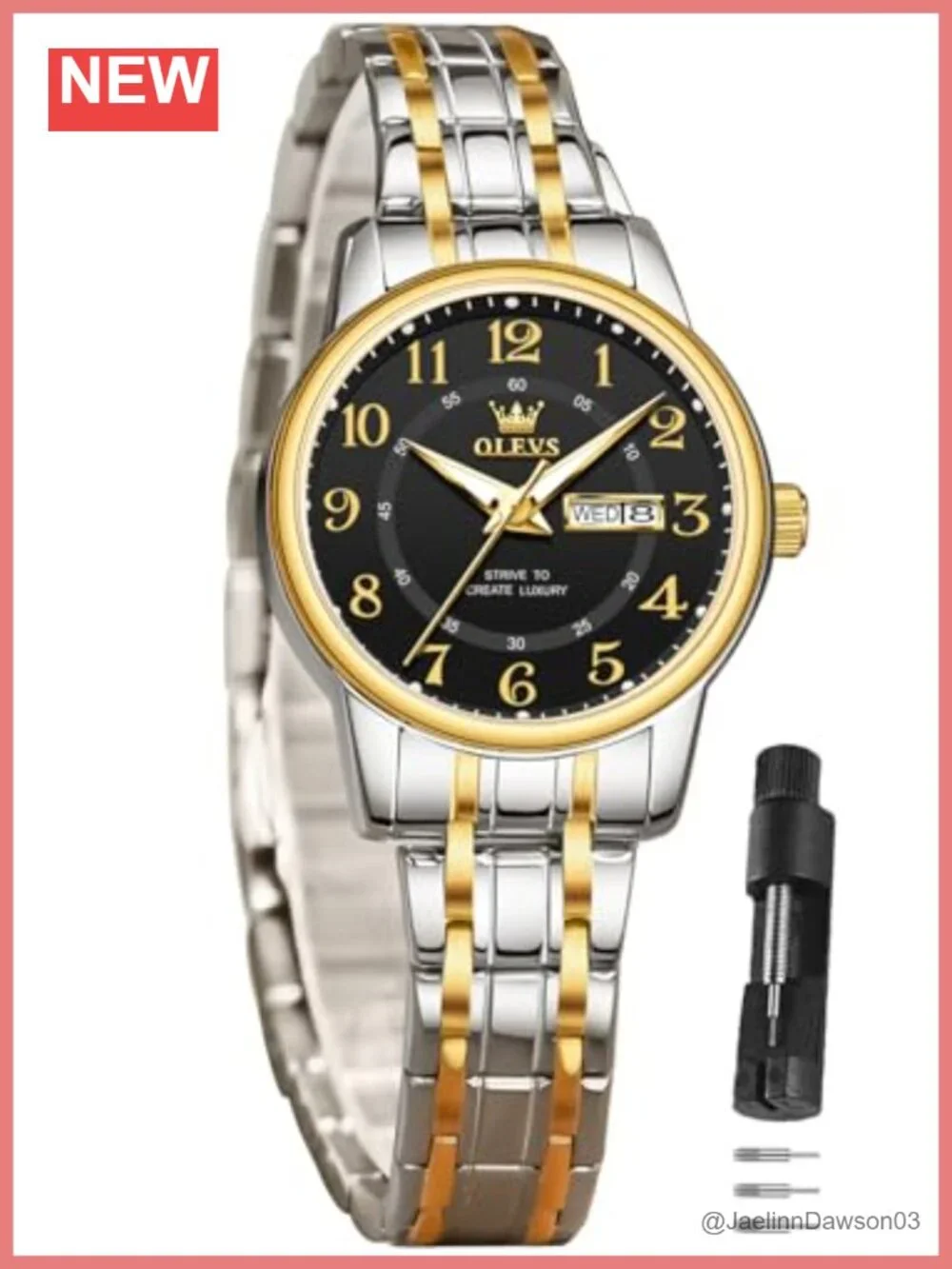 Dress Watch Long Band Stainless Steel Waterproof Quartz